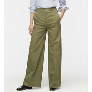 JCrew Frankie Wide Leg Trouser in Army Green